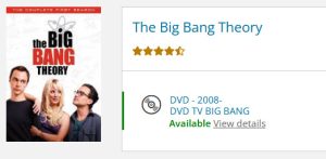 screen capture of The Big Bang Theory TV show DVD
