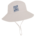 A graphic of a floppy fabric bucket hat for a baby.