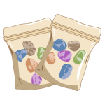 Graphics of specialty rocks in bags.